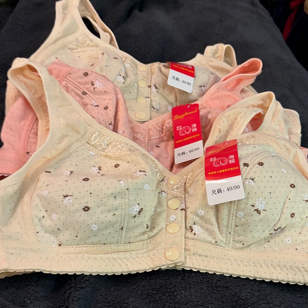 Daisy Soft Pink and Cream Button Bra